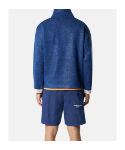 Stone Island Rubberised Effect Oversized-Fit Half-Zipper Jumper