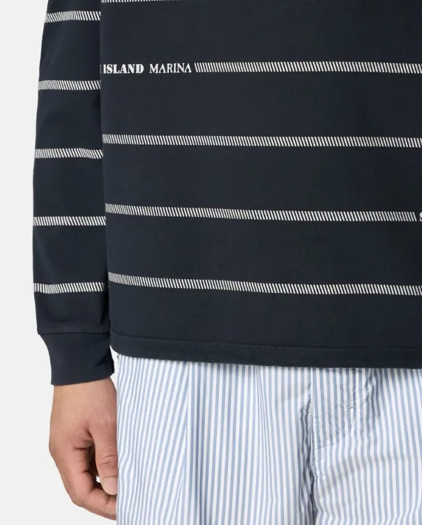 Stone Island Striped Oversized Fit Crewneck Sweatshirt