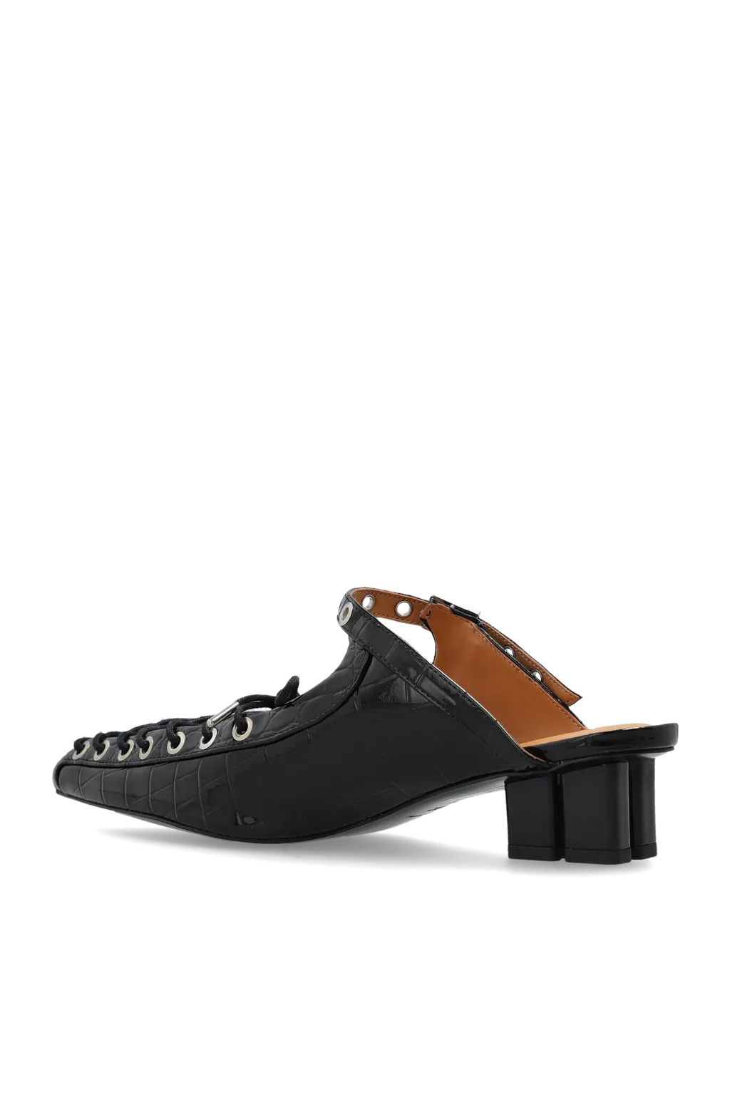 Ganni Lace-Up Oleatex Mules