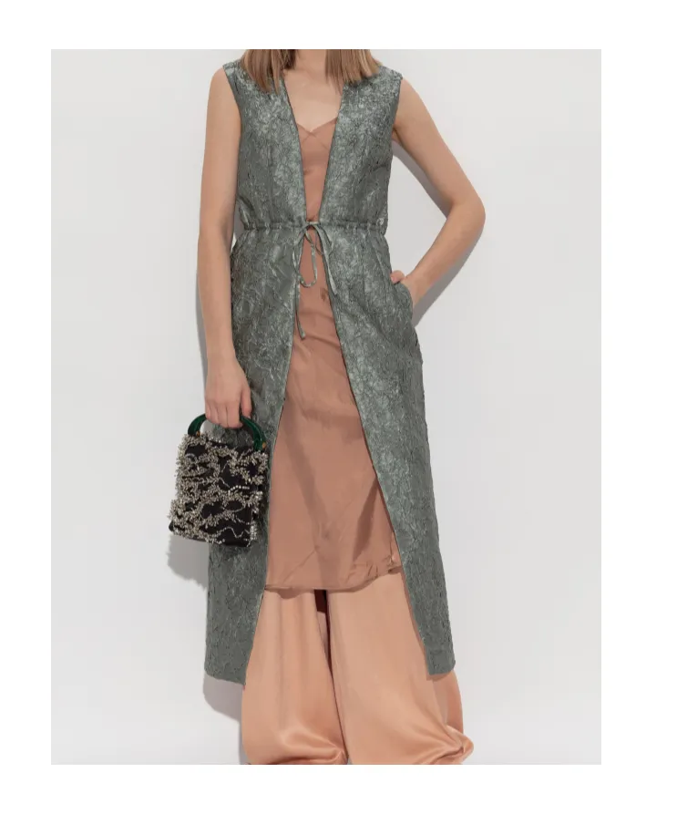 Lace-Up Long Vest