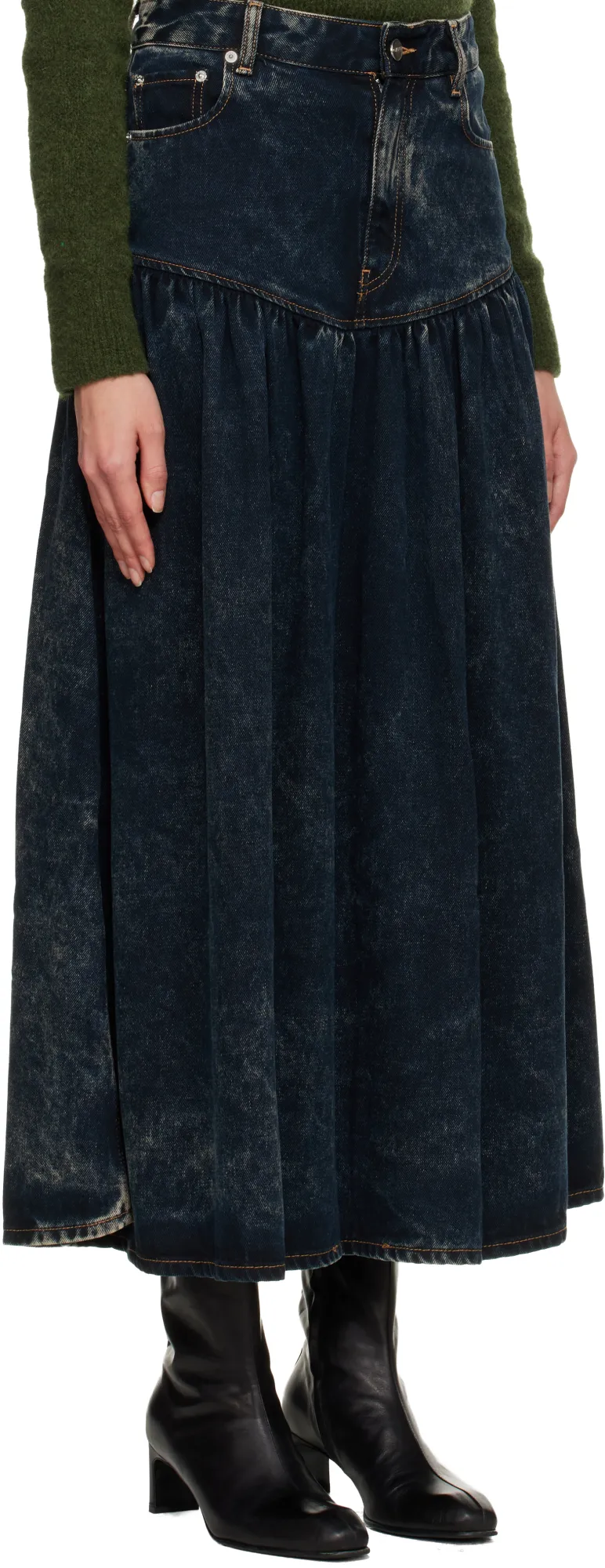 Ganni Washed Denim Skirt