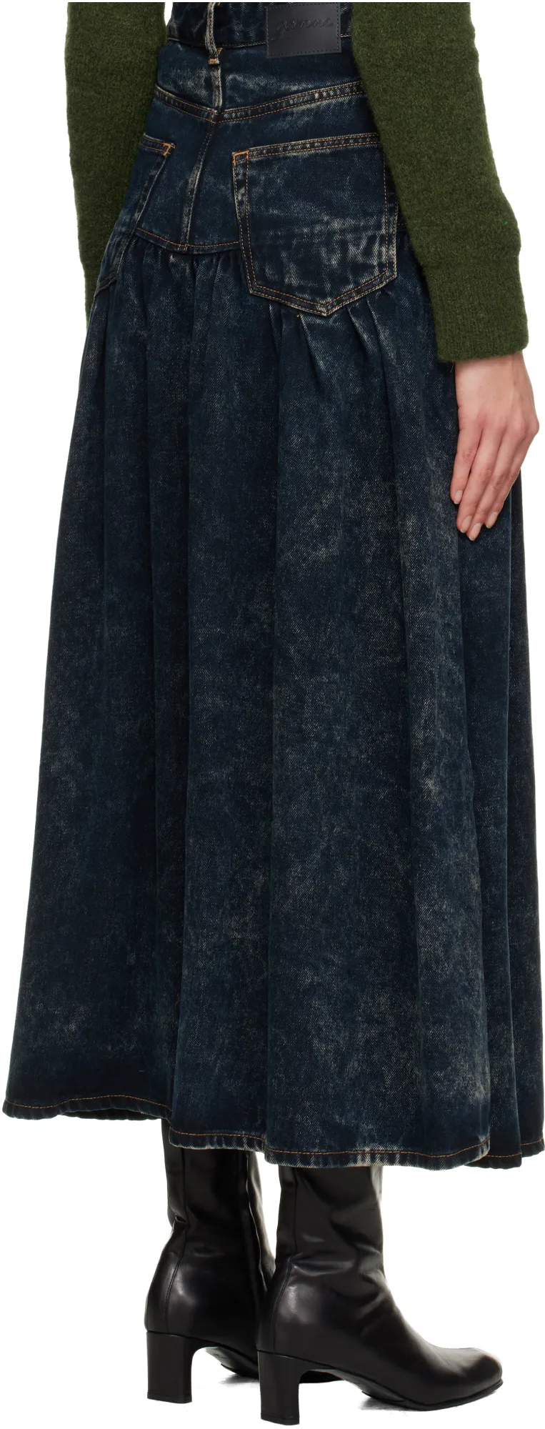 Ganni Washed Denim Skirt