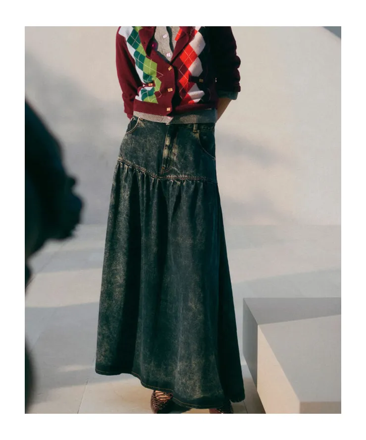 Ganni Washed Denim Skirt
