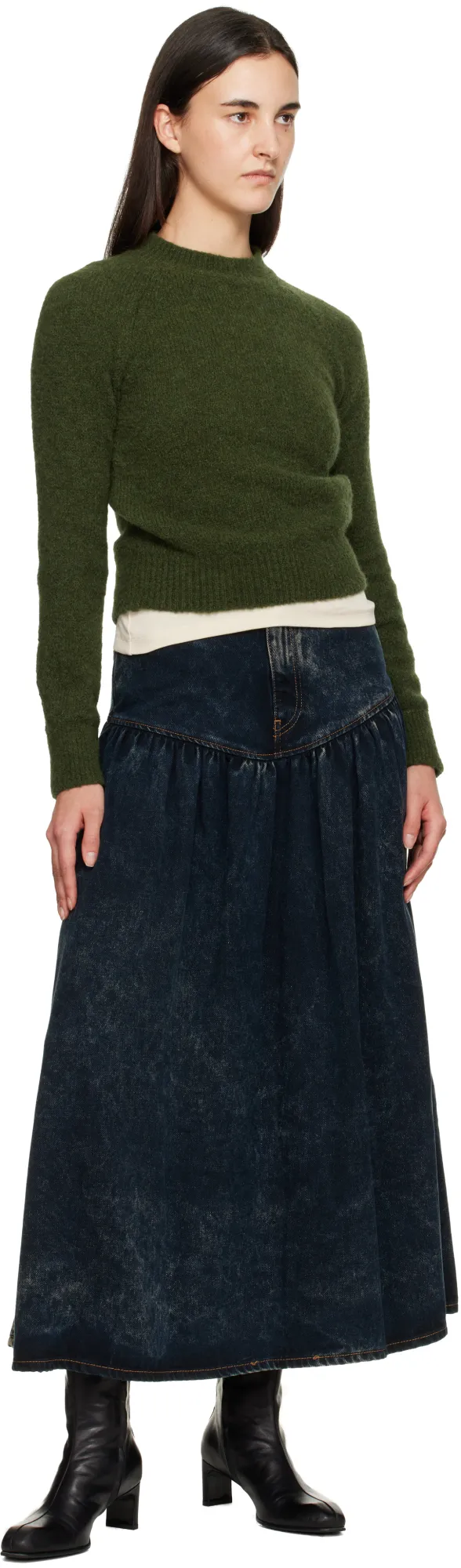 Ganni Washed Denim Skirt