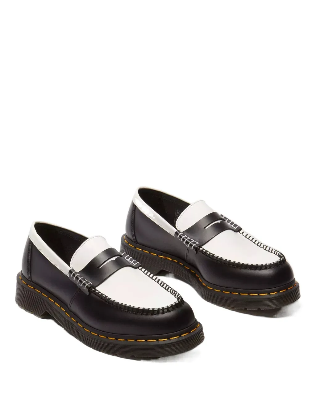 Two-Tone Smooth Leather Loafers