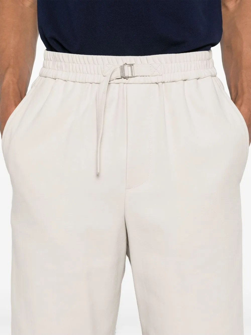 Ami Paris Logo Plaque Belted Shorts