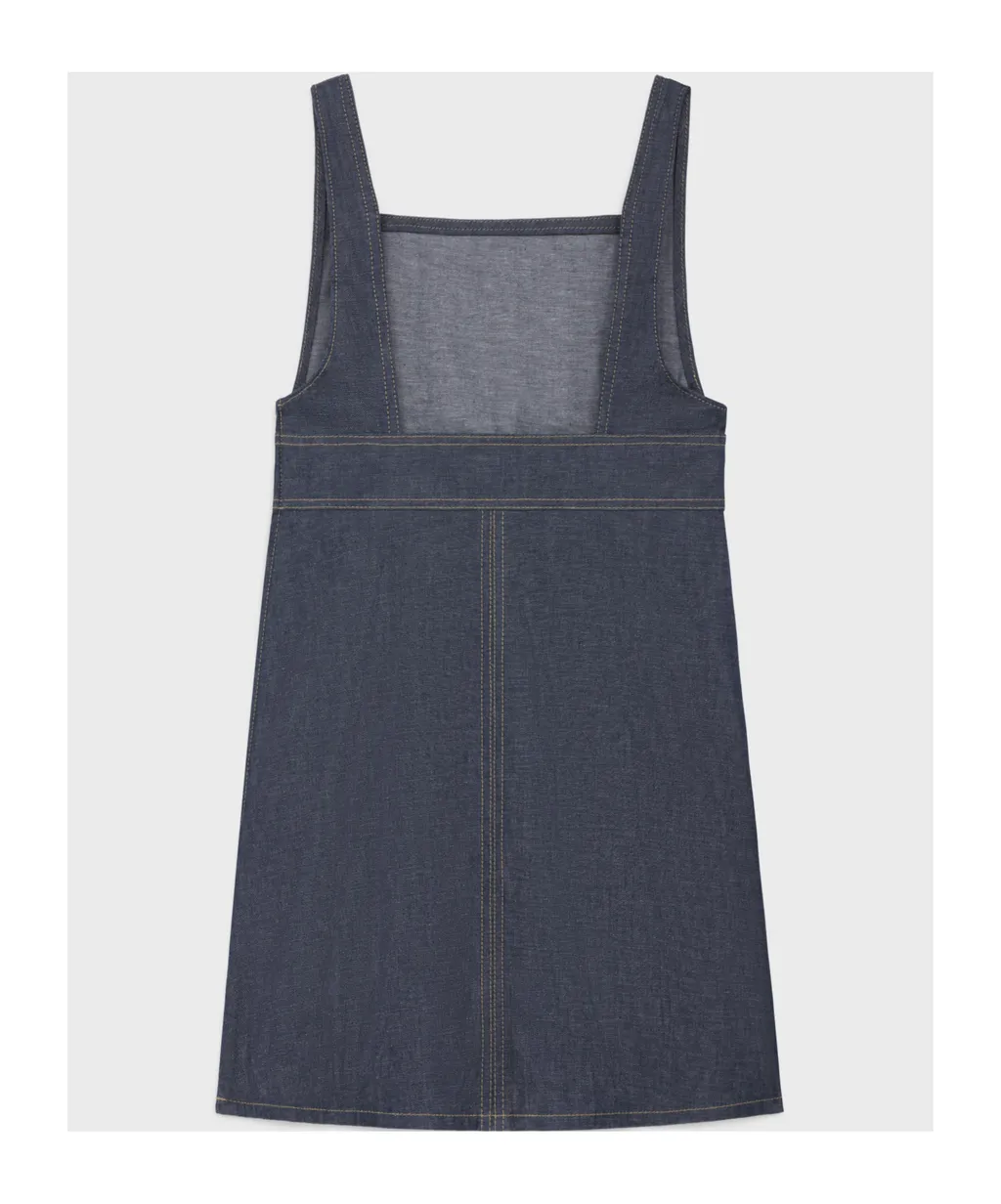 Empire Mini Dress In Raw Wash Denim