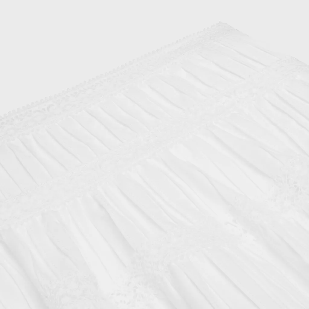 Mini Skirt With Embroidered Trims In Batiste Cotton