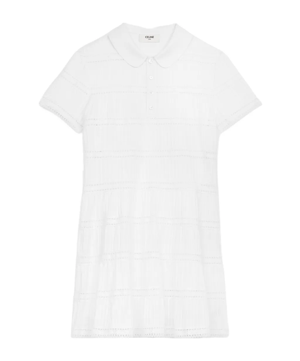 Mini Dress With Embroidered Trims In Cotton Batiste