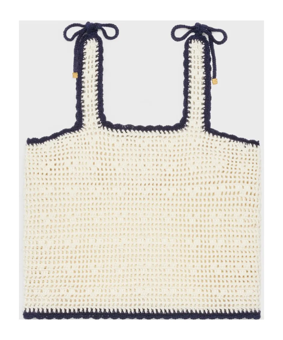 Triomphe Crop Top In Crochetted Cotton