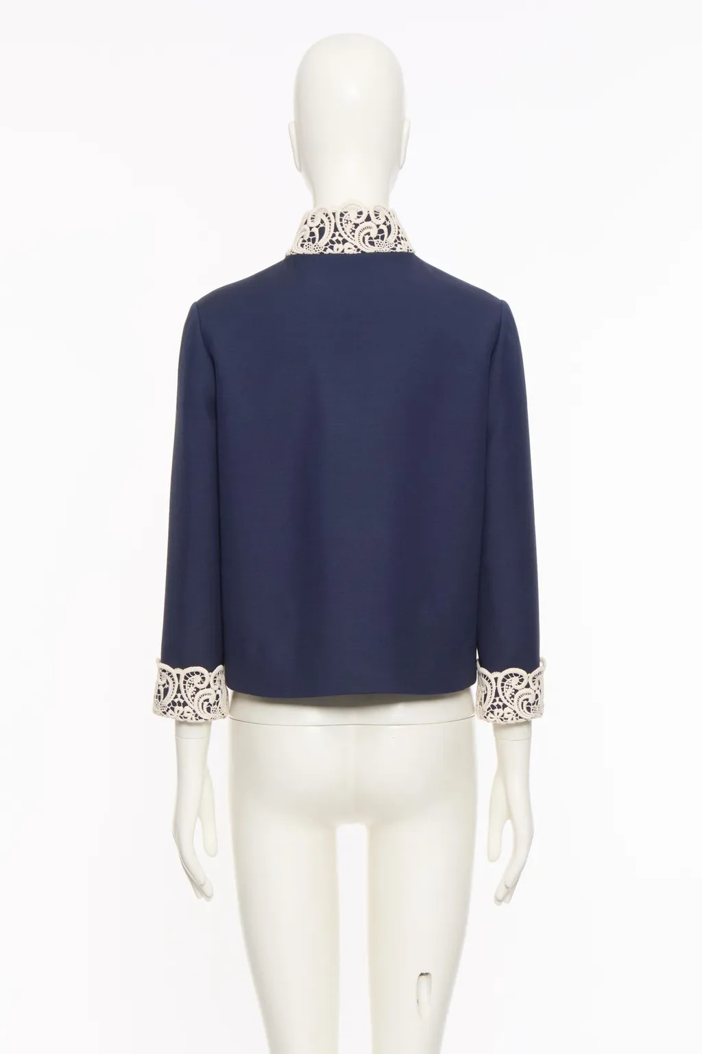 Lace-Trimmed Button-Detail Jacket