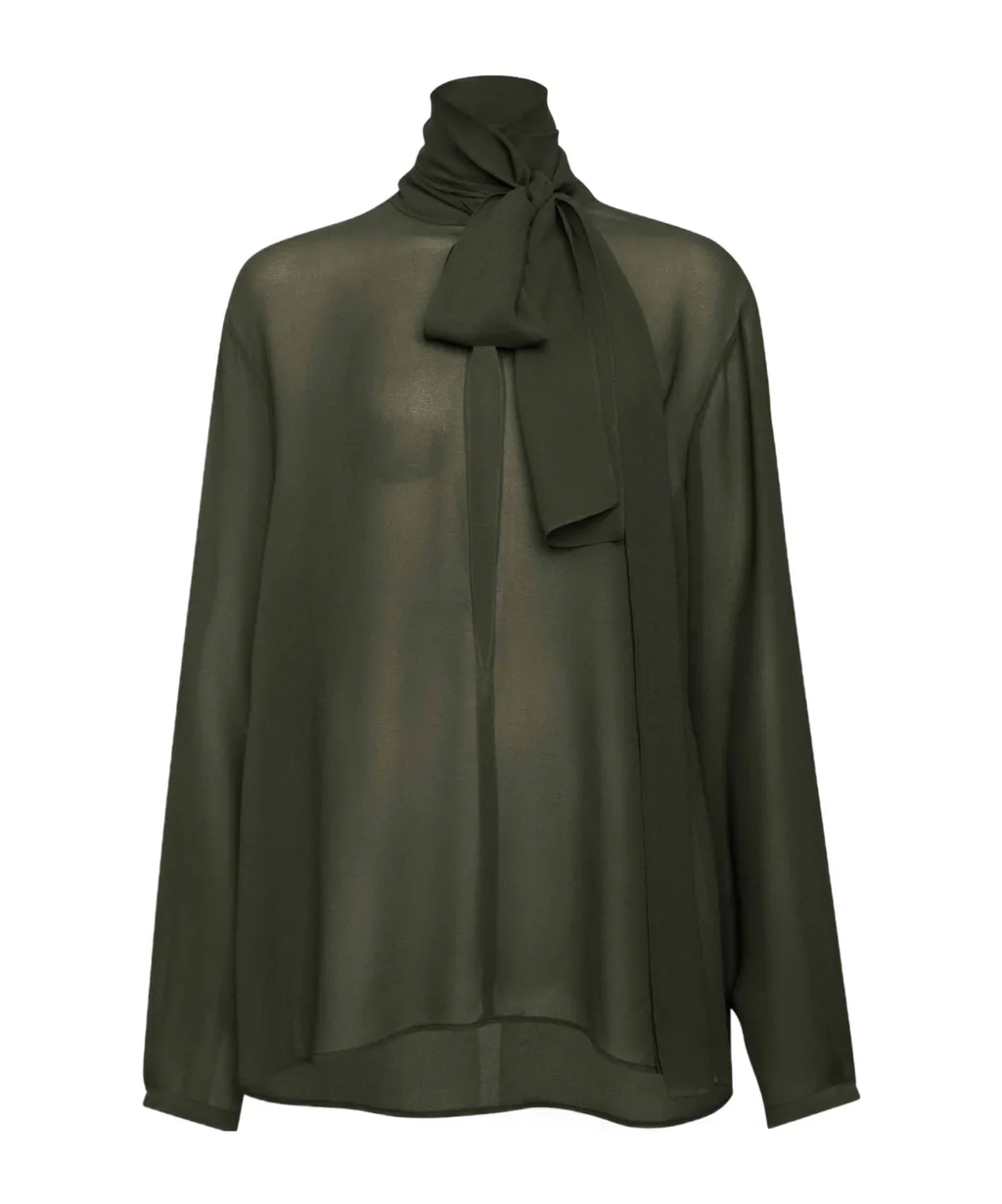 AlaÏA Georgette Scarf Blouse