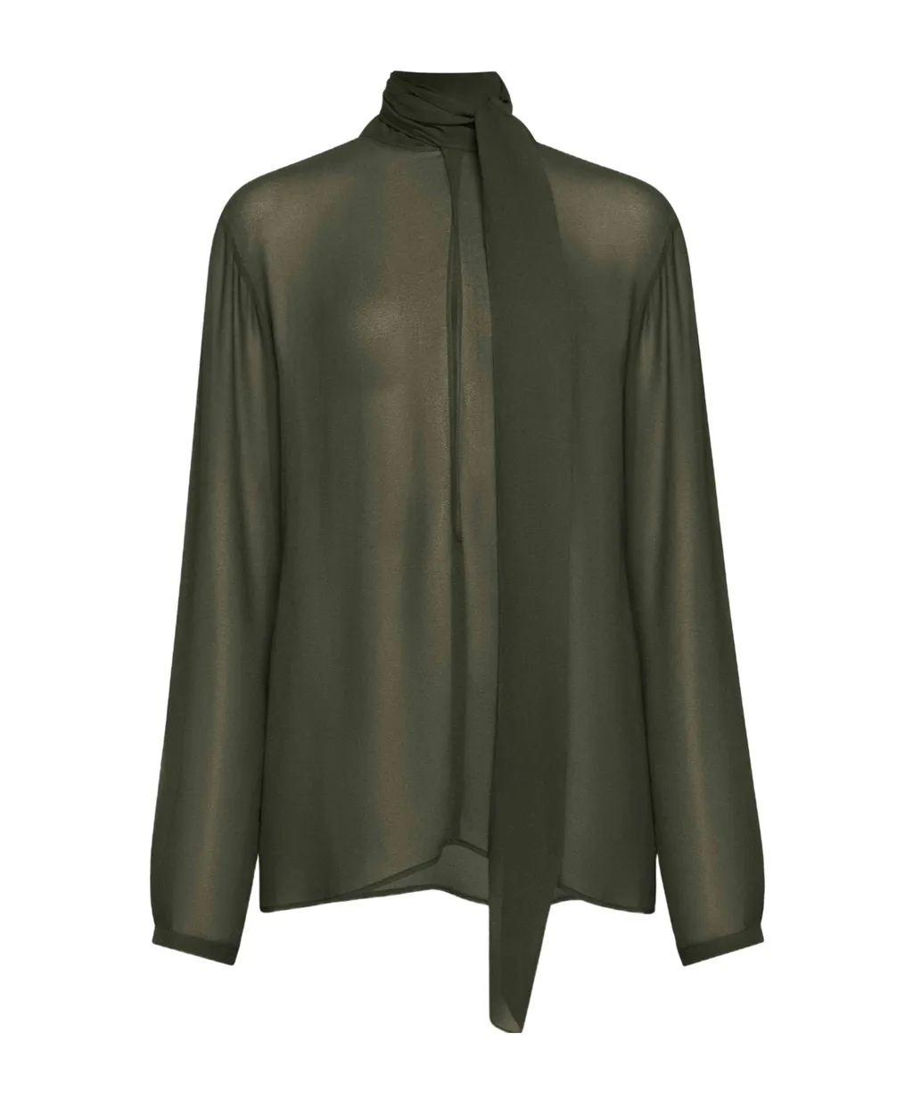 AlaÏA Georgette Scarf Blouse