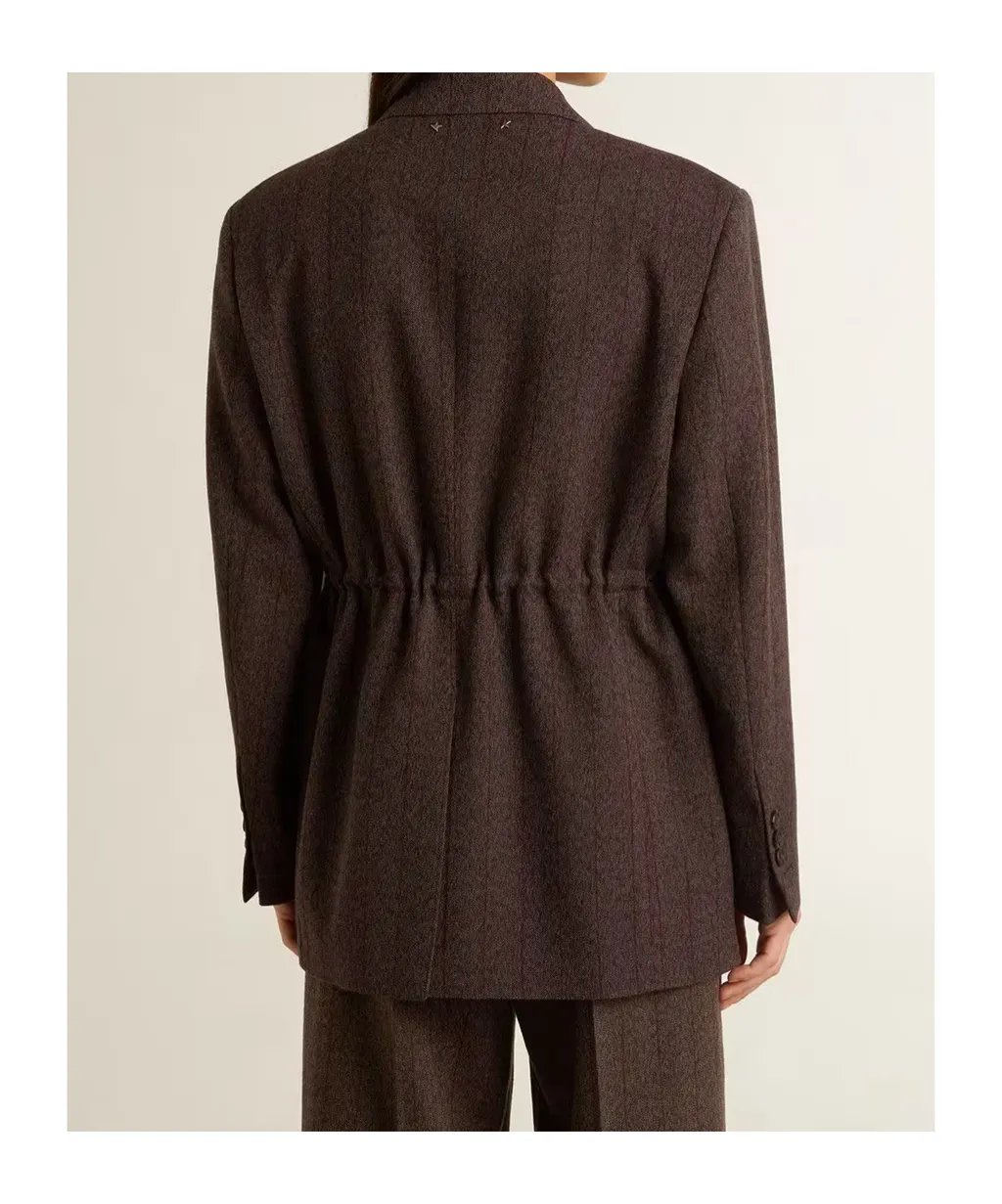 Pinstripe Butterfly-Brooch Blazer