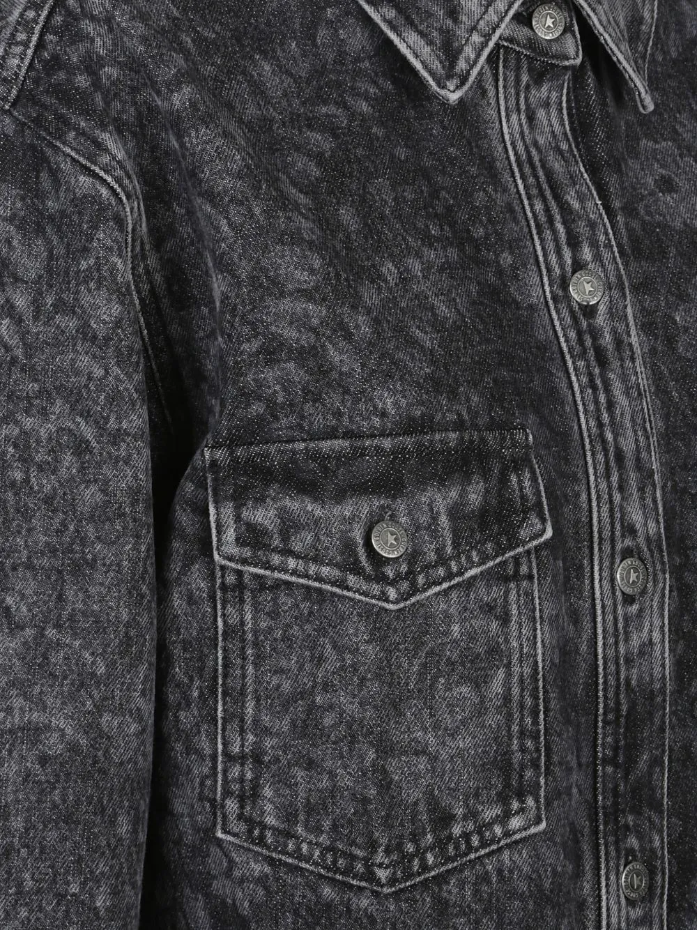 Flower-Print Denim Shirt