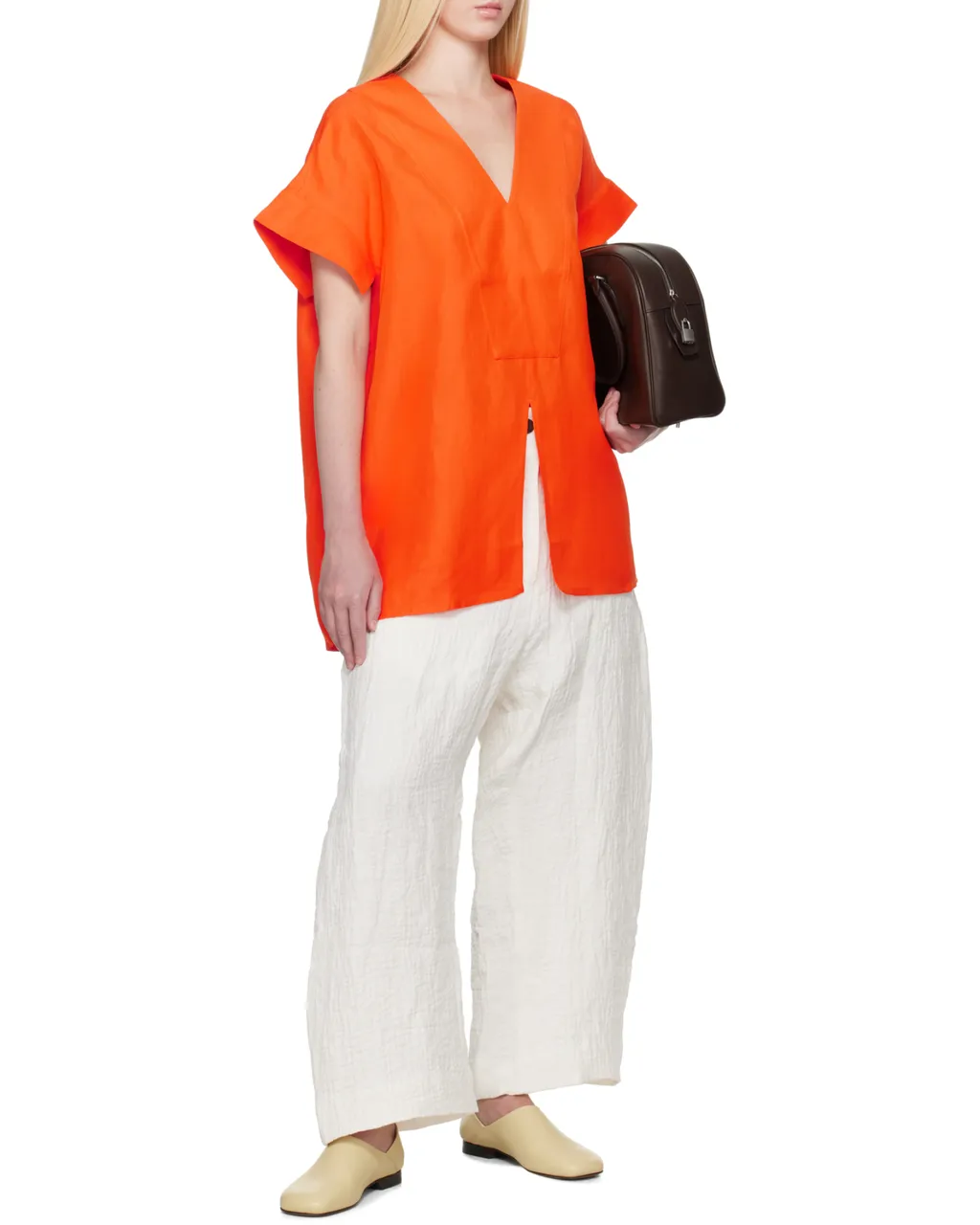 Studio Nicholson V-Neck Short-Sleeved Top