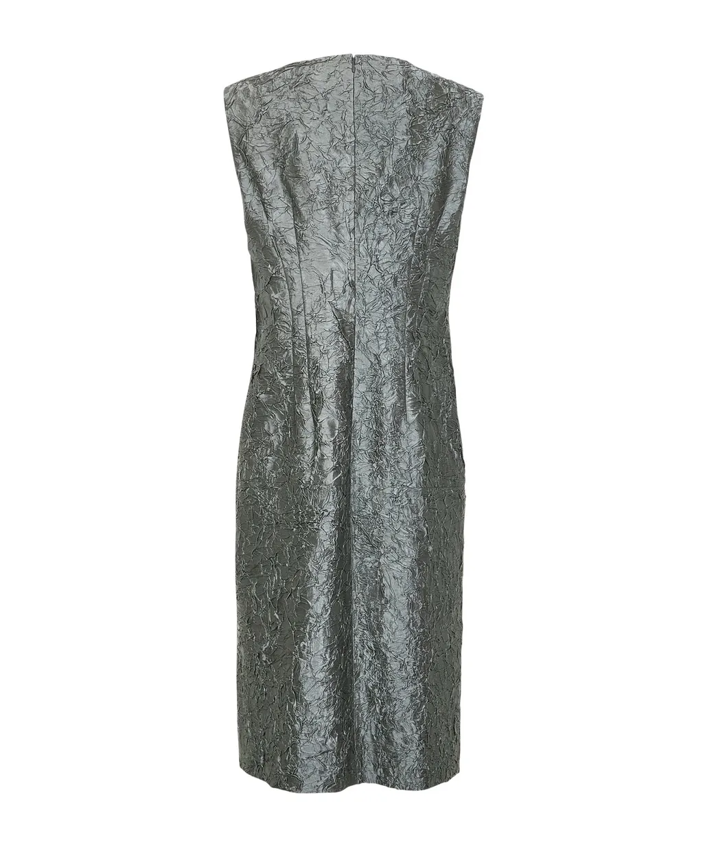 Dries Van Noten V-Neck Crinkle Effect Dress
