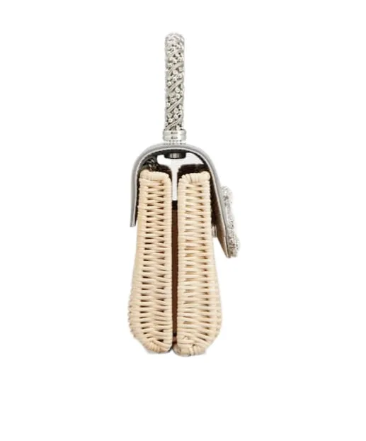Jewel Efflorescence Mini Bag In Leather And Rattan