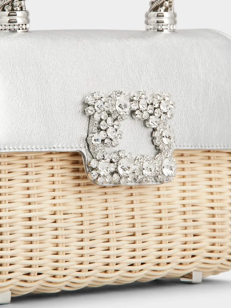 Jewel Efflorescence Mini Bag In Leather And Rattan