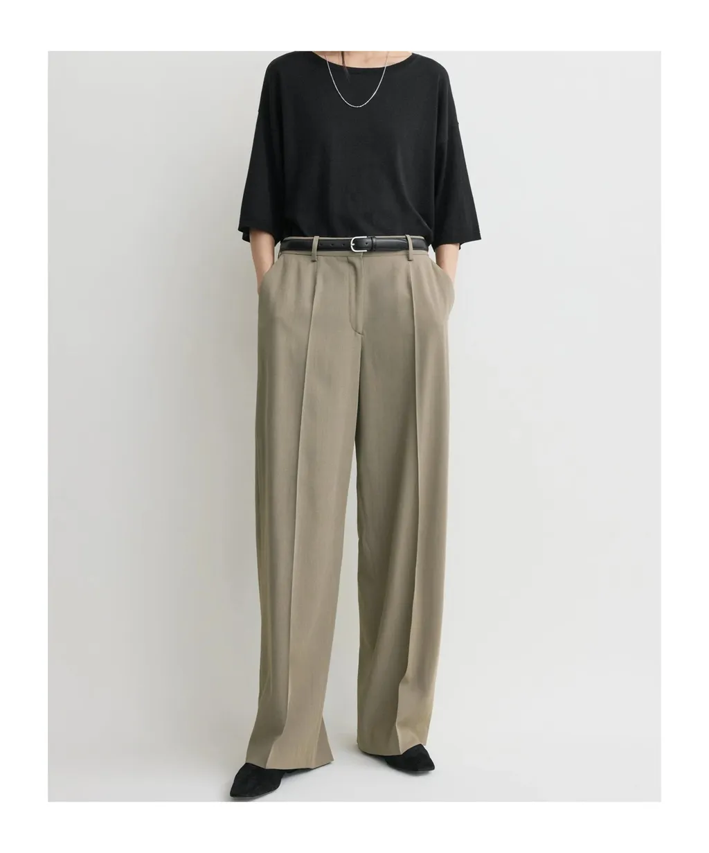 Zip-Fly Palazzo Pants