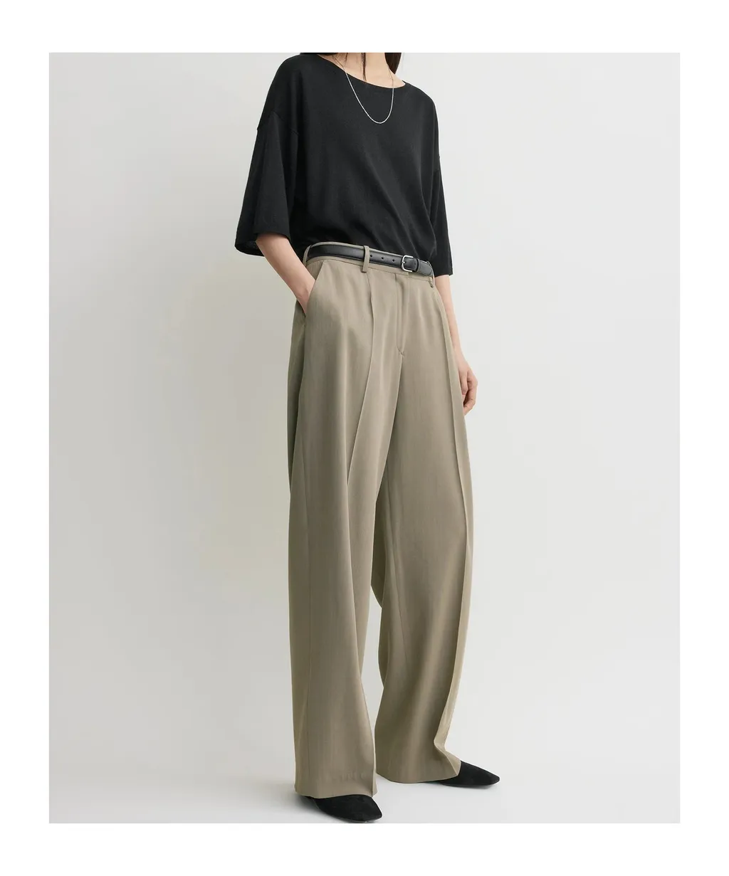 Zip-Fly Palazzo Pants