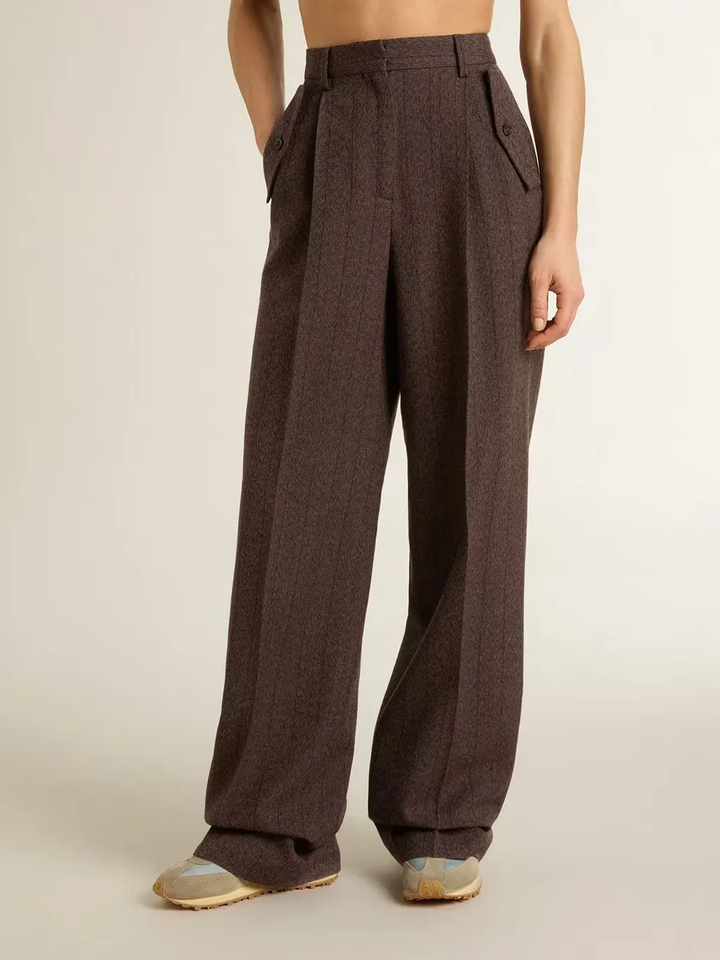 Pinstripe Virgin-Wool Trousers