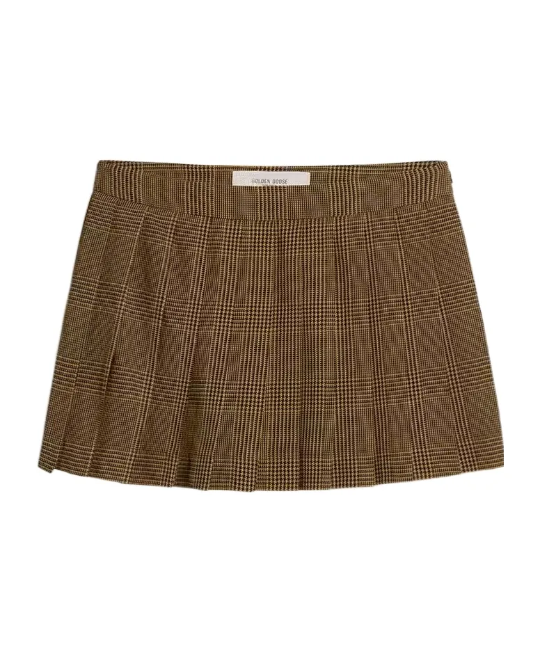 Golden Goose Deluxe Brand Checked Pleated Mini Skirt