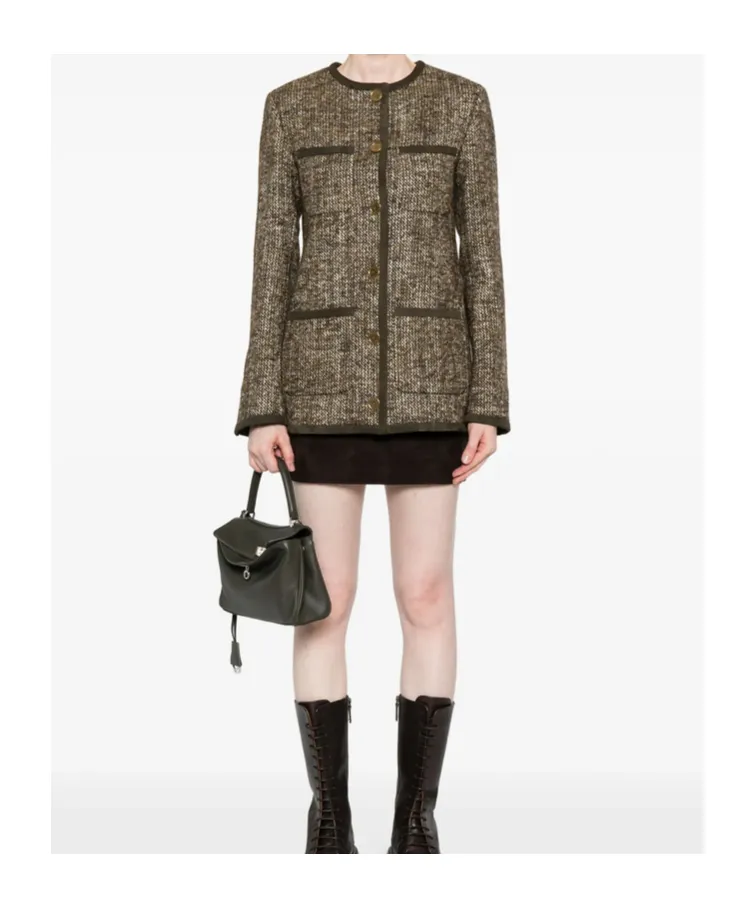 Golden Goose Deluxe Brand Crewneck Buttoned Tweed Jacket