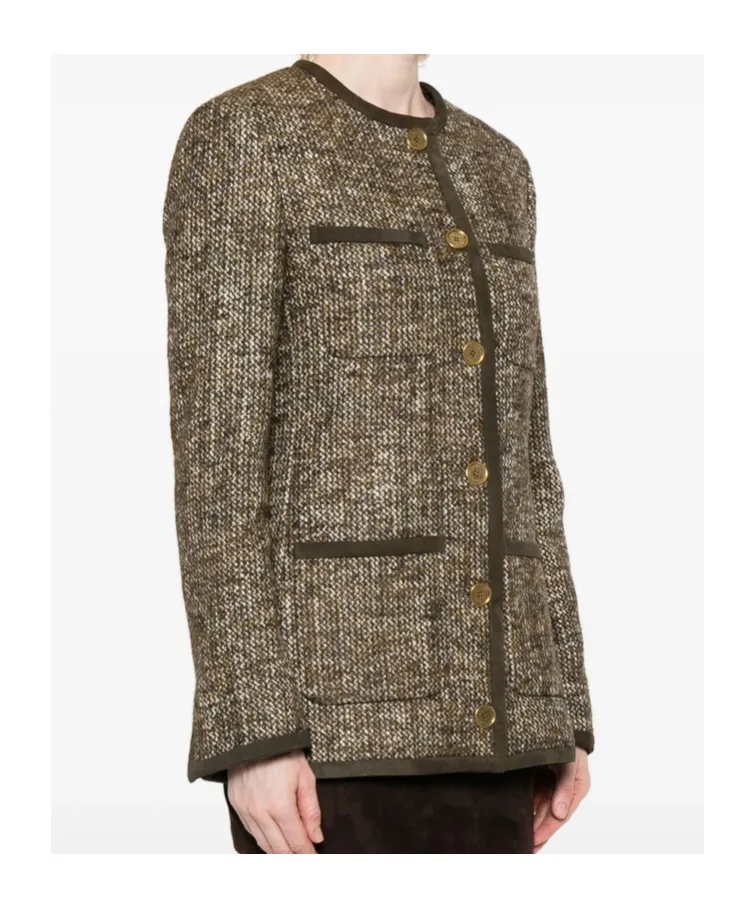 Golden Goose Deluxe Brand Crewneck Buttoned Tweed Jacket