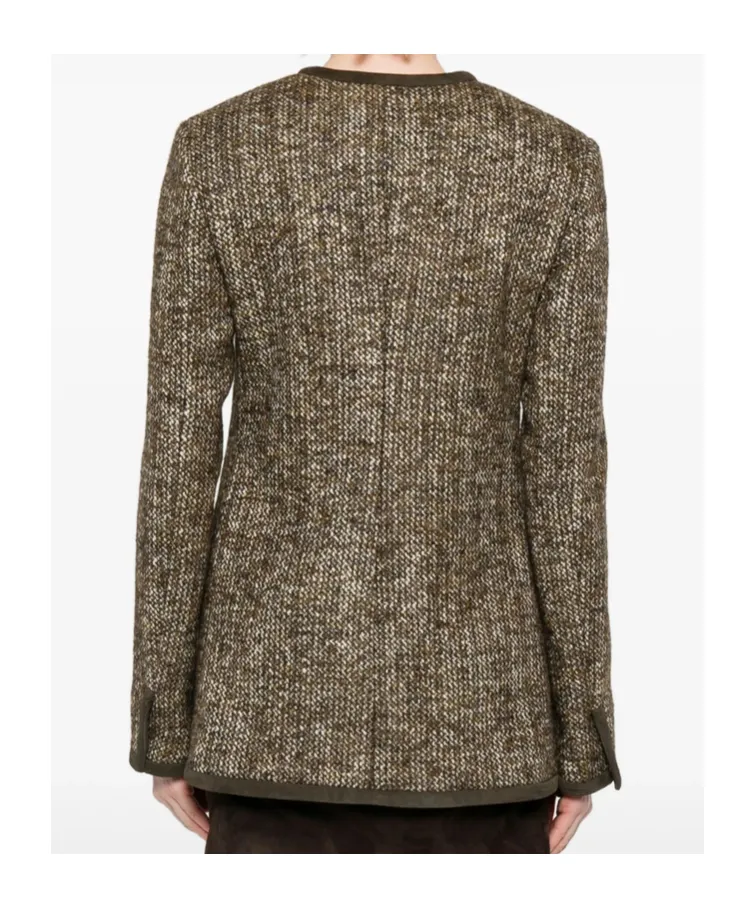 Golden Goose Deluxe Brand Crewneck Buttoned Tweed Jacket