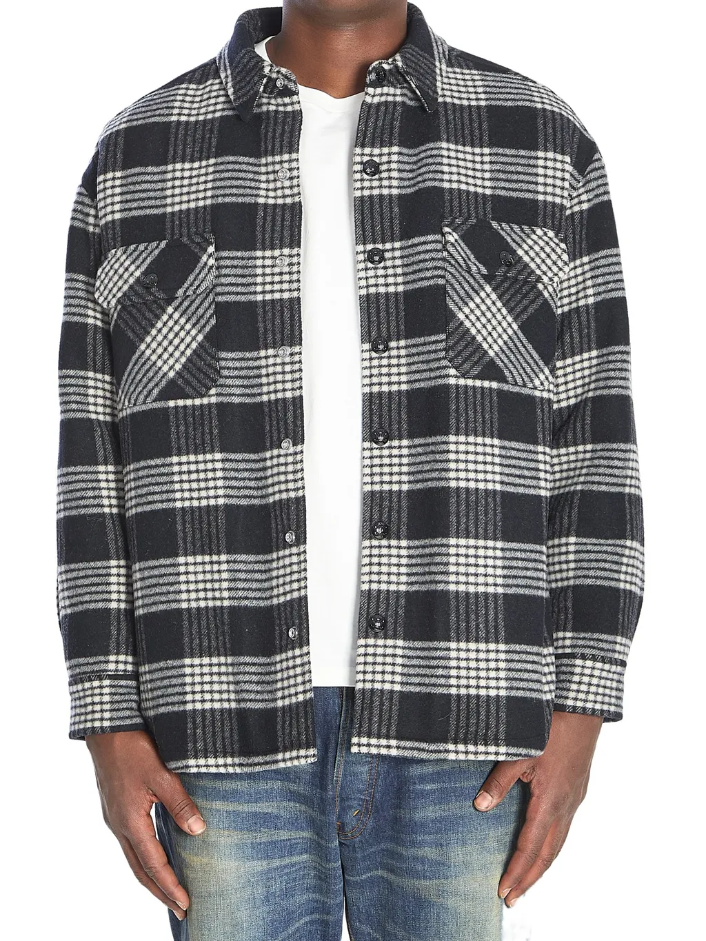 Quilted Overshirt In Checked Wool