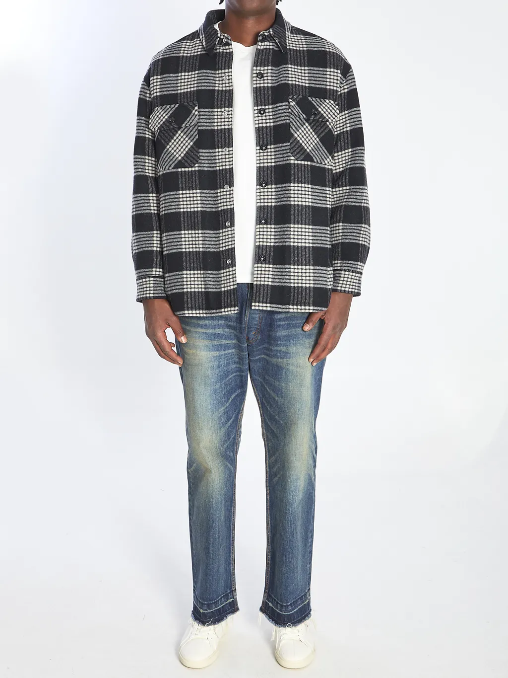 Quilted Overshirt In Checked Wool