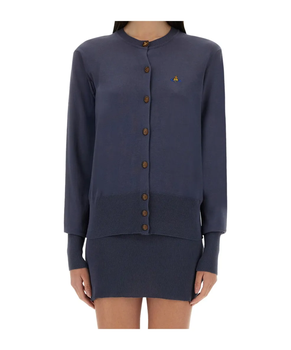 Vivienne Westwood Logo Embroidered Buttoned Cardigan