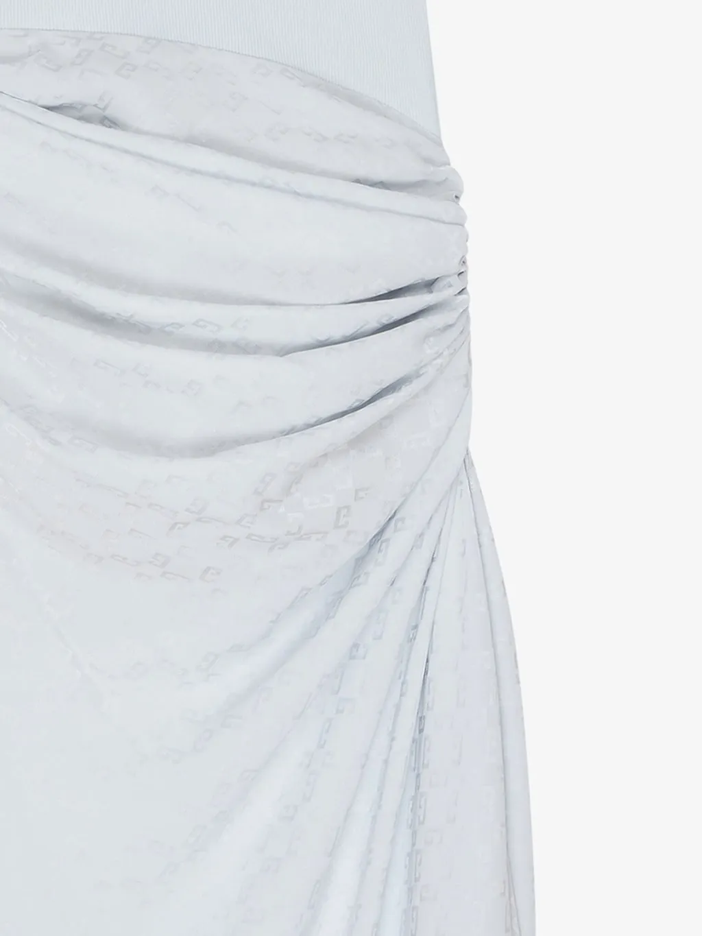 Bi-Material Draped Midi Dress