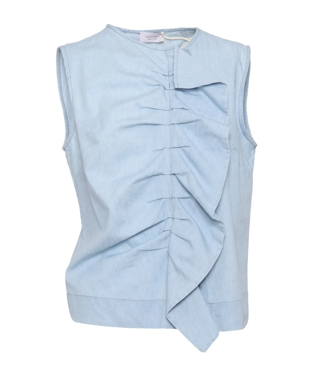Barbara Ruffled Denim Top