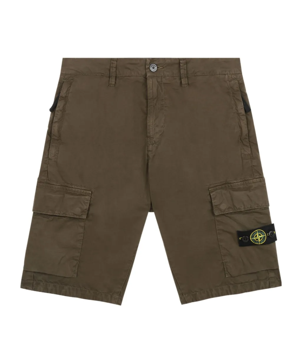 Stone Island Junior Compass-Motif Button Detailed Shorts