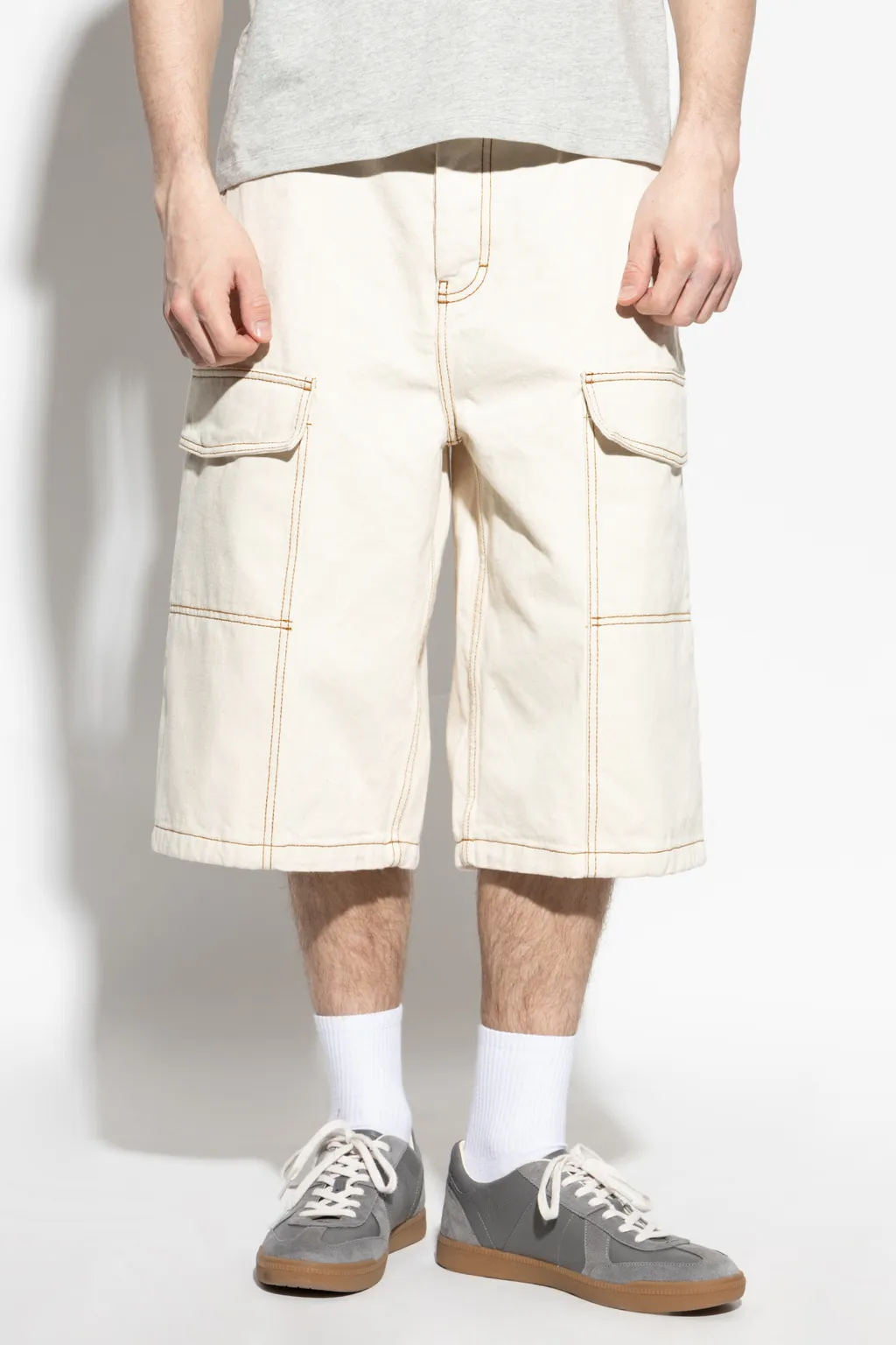 Ami Wide Leg Cargo Bermuda Shorts