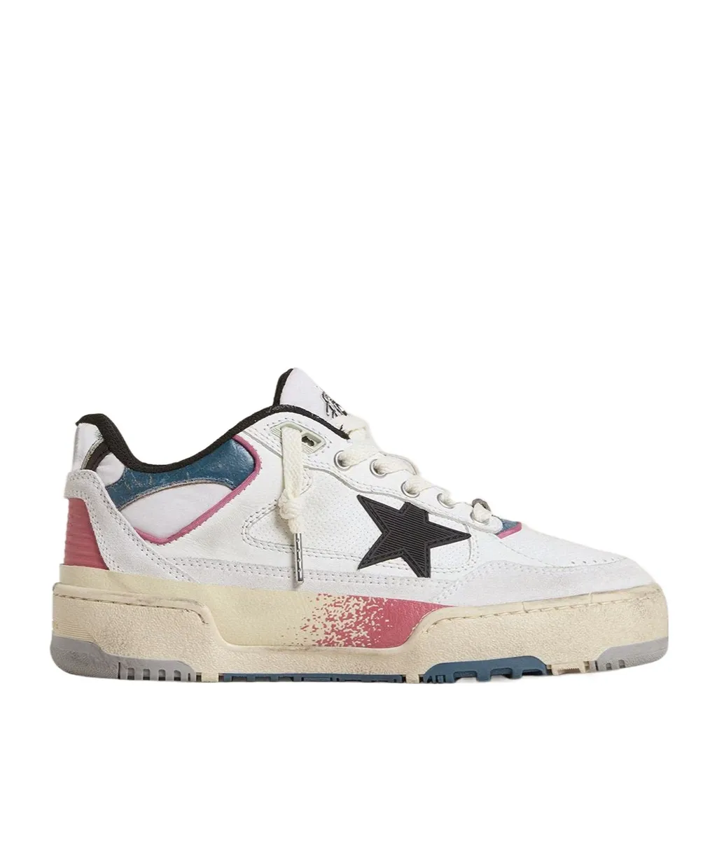 Leather Lace-Up Low-Top Sneakers