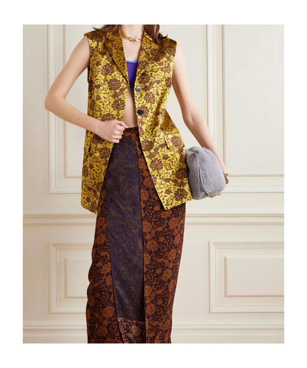 Asymmetrical Jacquard Vest