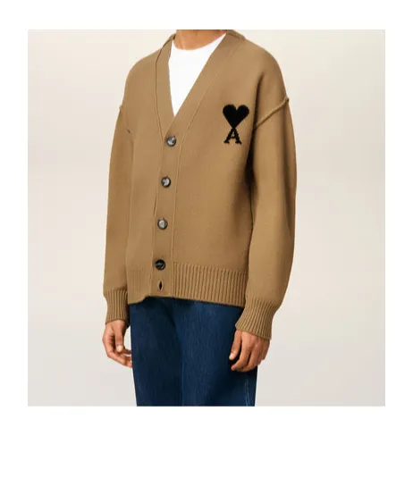 Ami Paris Ami De Coeur V-Neck Cardigan