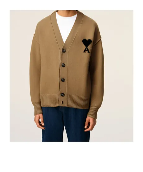 Ami Paris Ami De Coeur V-Neck Cardigan