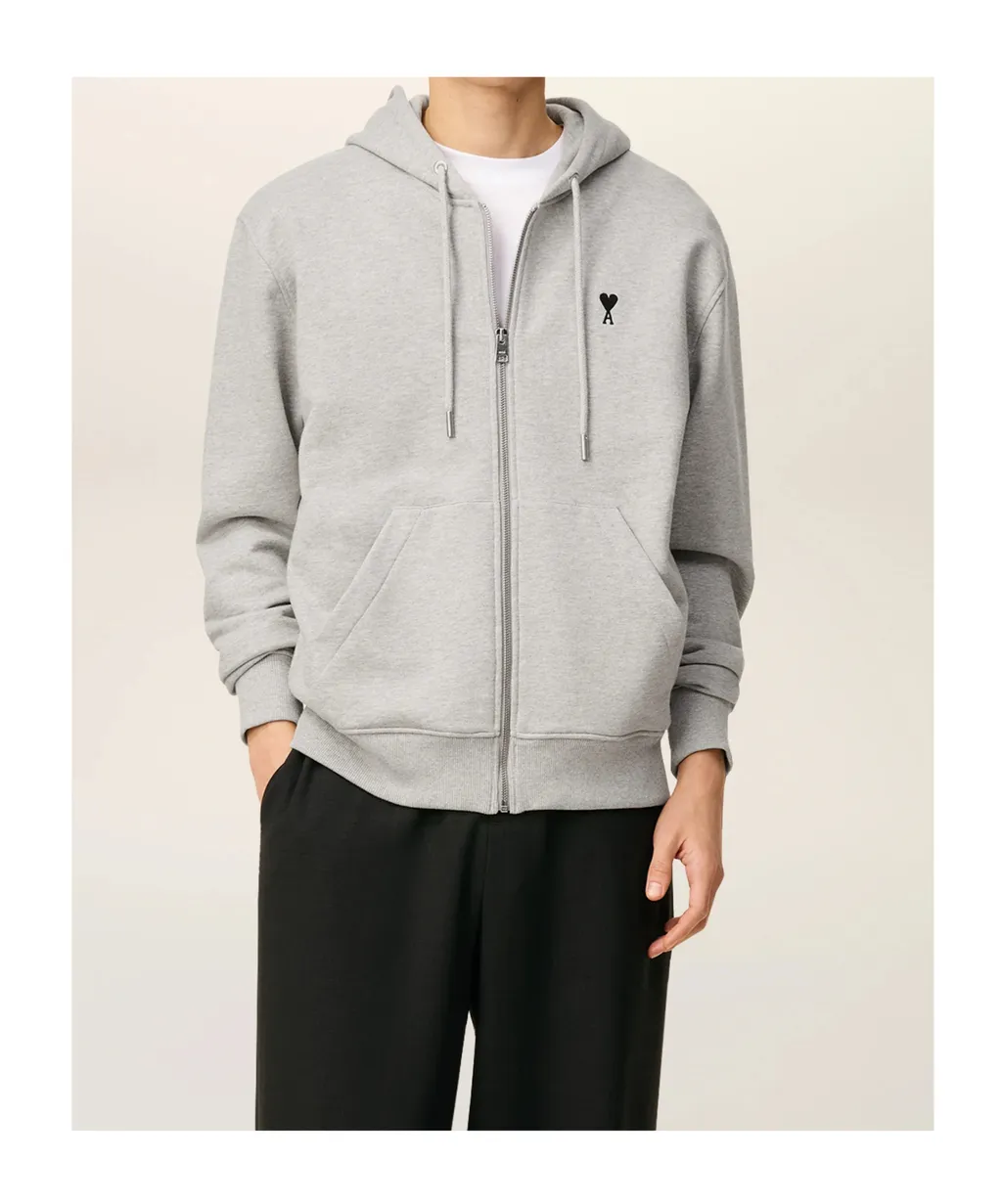 Ami Paris Zipped Ami De Coeur Hoodie