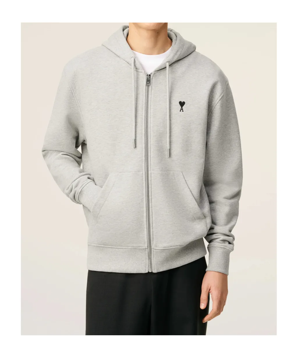 Ami Paris Zipped Ami De Coeur Hoodie