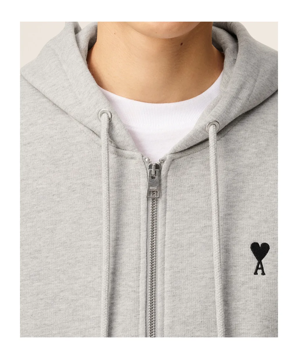 Ami Paris Zipped Ami De Coeur Hoodie
