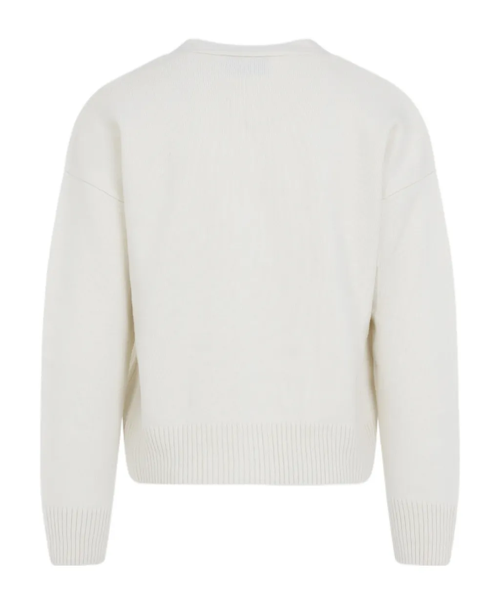 Ami Paris Logo Detailed V-Neck Cardigan