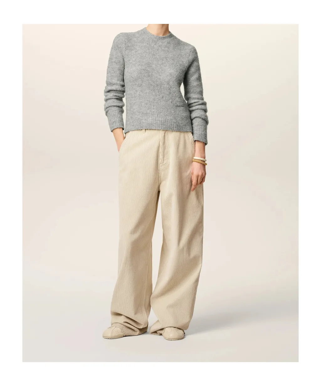 Ami Paris Logo Patch Corduroy Trousers