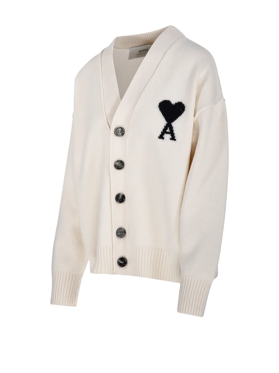 Ami Paris Ami De Coeur V-Neck Cardigan
