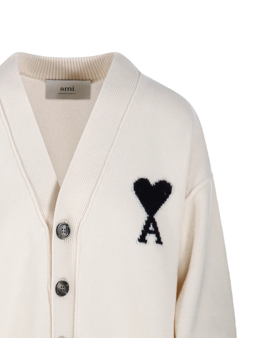 Ami Paris Ami De Coeur V-Neck Cardigan