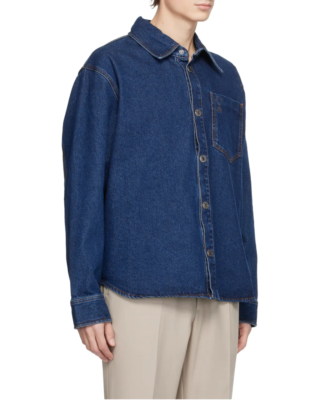 Ami Paris Ami De Coeur Denim Overshirt