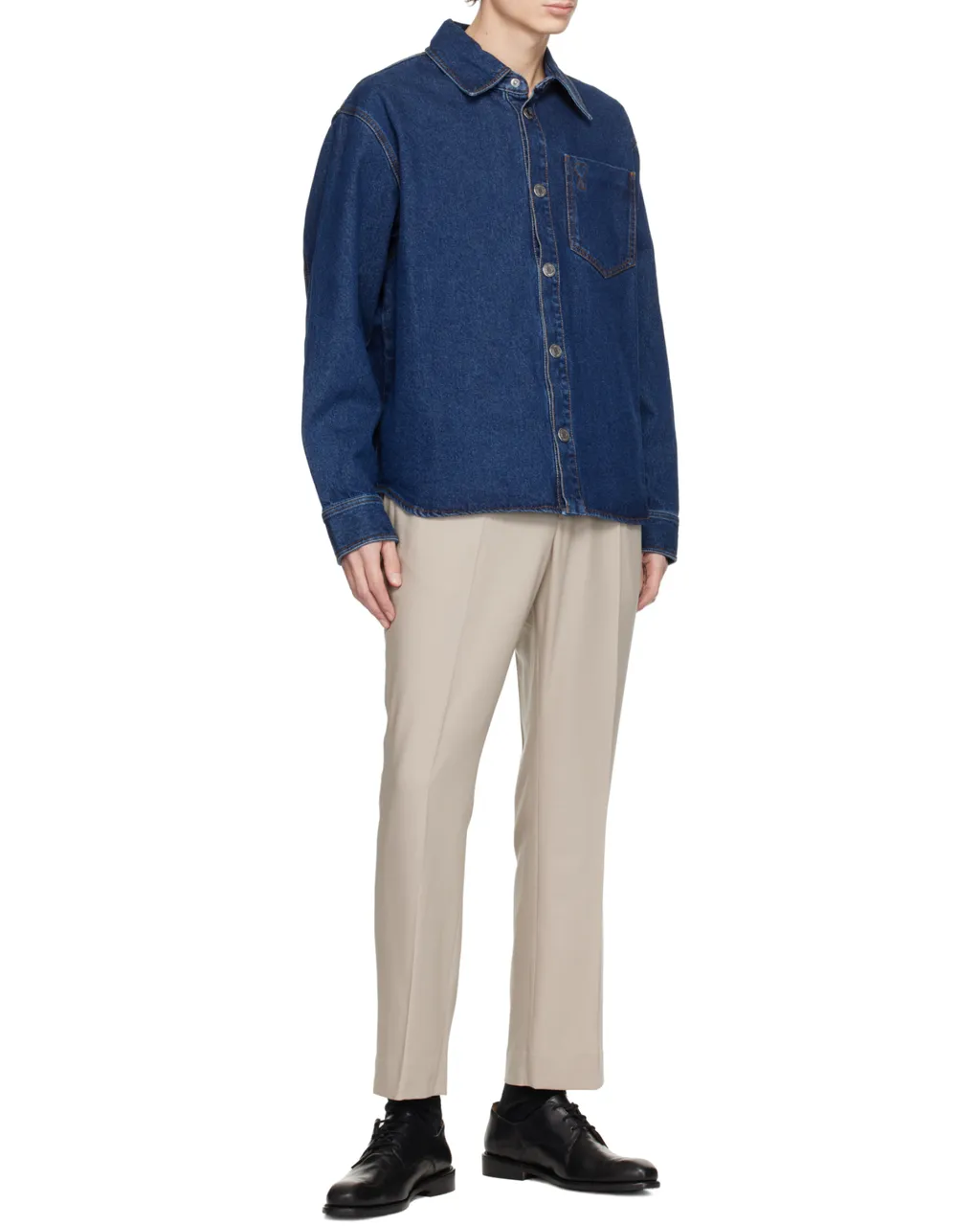 Ami Paris Ami De Coeur Denim Overshirt